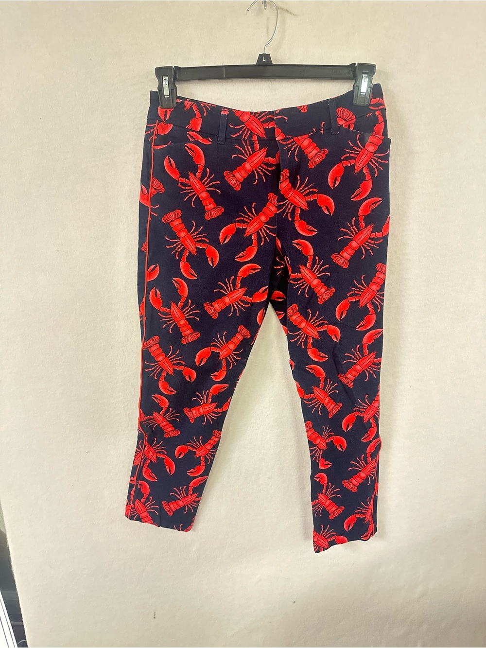 OLD NAVY Big Lobster Pixie Ankle Womens Pants Size 12 Red Blue
